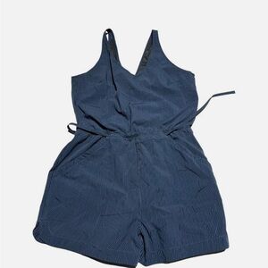 Navy Blue Striped Romper